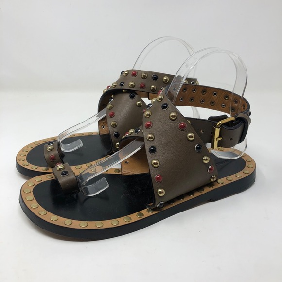 Isabel Marant Roman Empire Gladiator Sandals Womens 38 8 Leather Boho Summer - Picture 3 of 16